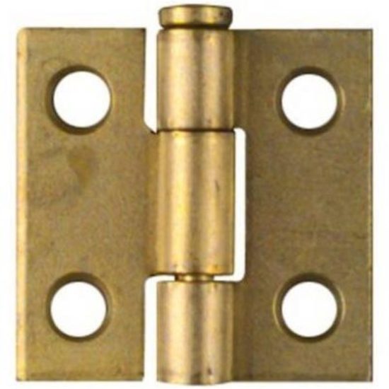 National 1 In. Brass Loose-Pin Narrow Hinge (2-Pack)