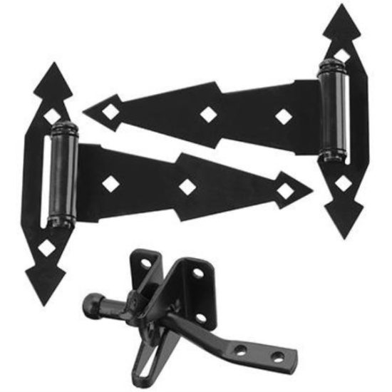 National Gate Hinge and Latch Hardware Kit, Black