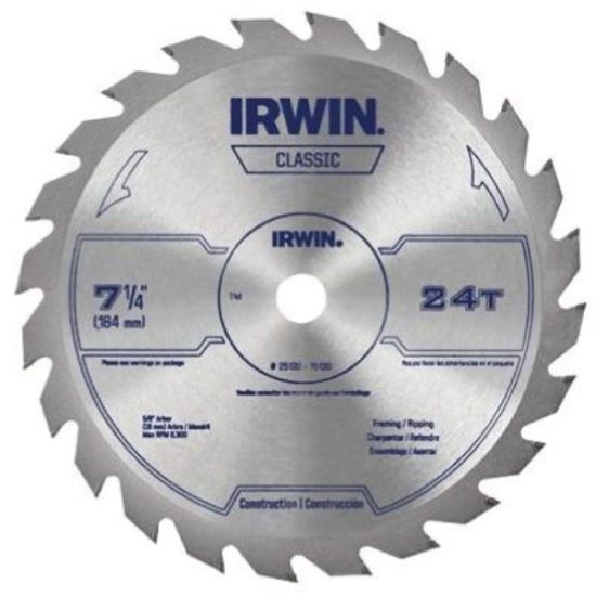 Irwin Classic Series 7-1/4 In. 24-Tooth Framing/Ripping Circular Saw Blade