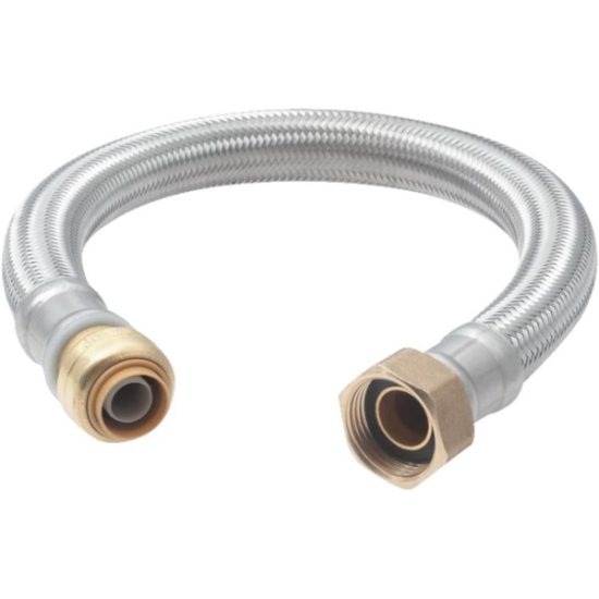 SharkBite 1/2 In. X 3/4 In. FIP X 18 In. L Braided Flexible Water Heater Connector