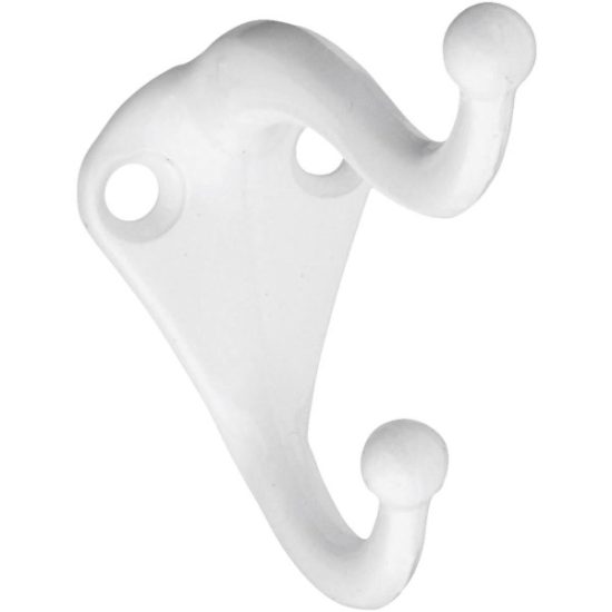 National White Coat & Hat Wardrobe Hook, 2 per Card