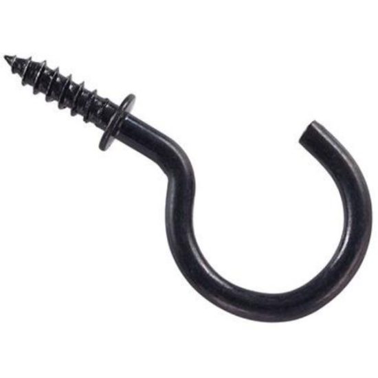 National 1 In. Black Cup Hook (30-Count)