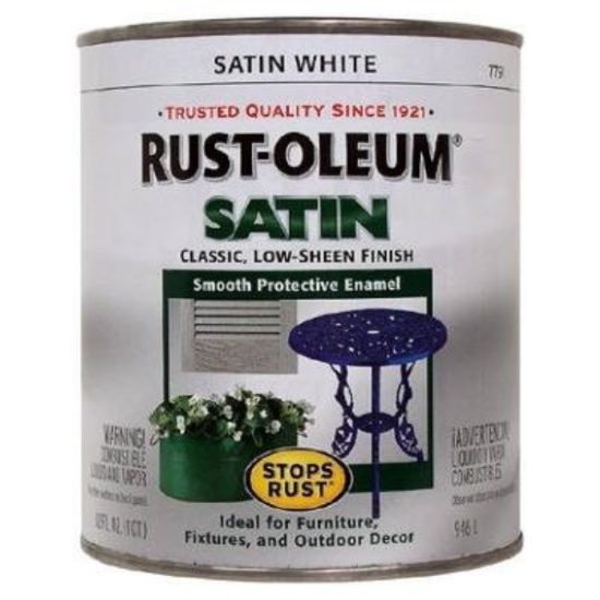 Rust-Oleum Stops Rust Oil Based Satin Protective Rust Control Enamel, White, 1/2 Pt.