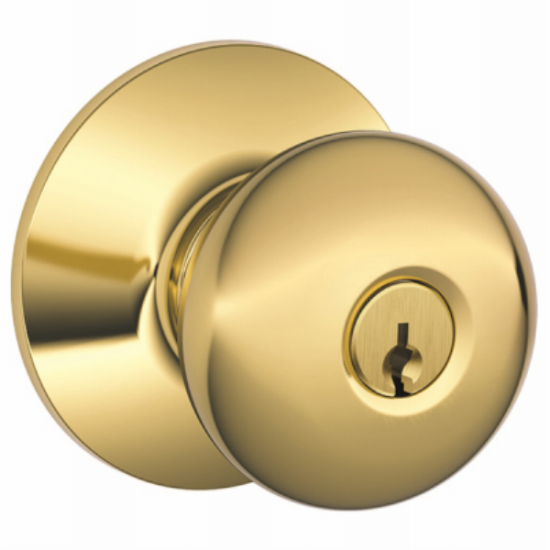 Schlage Plymouth Bright Brass Entry Door Knob