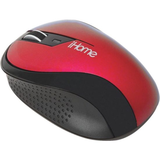 iHome Red Ergonomic Wireless Desktop Mouse