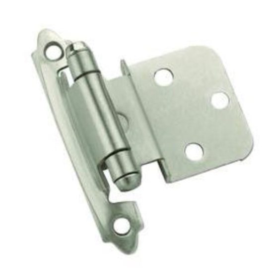 Amerock Satin Nickel 3/8 In. Self-Closing Inset Hinge, (2-Pack)