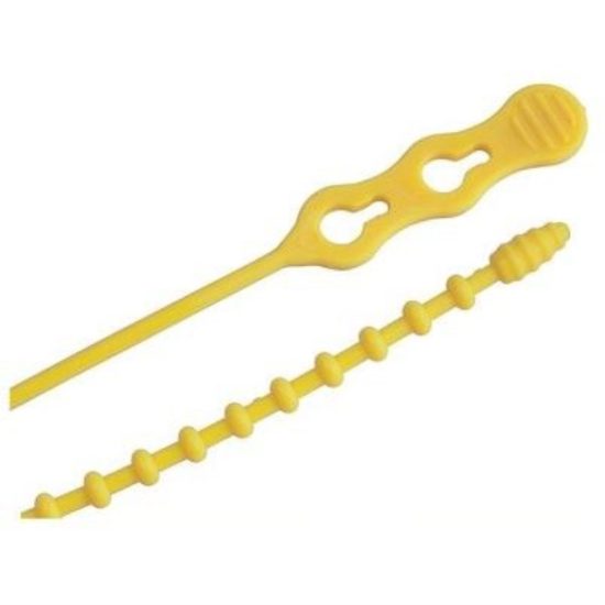Gardner Bender Beadle Wrap 12 In. x 1/4 In. Yellow Flexible Plastic Cable Tie (15-Pack)