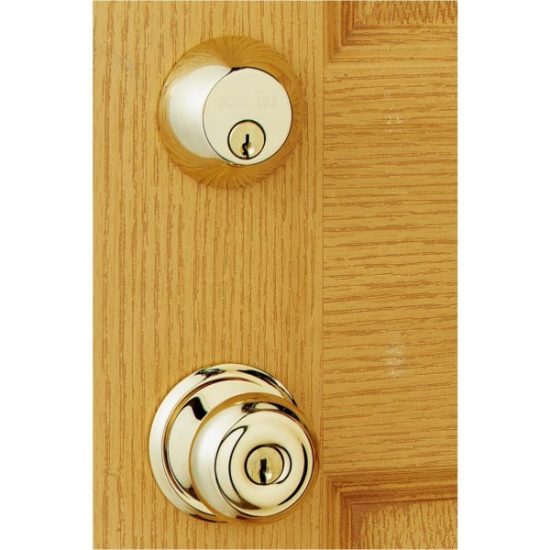 Schlage Bright Brass Deadbolt and Door Knob Combo