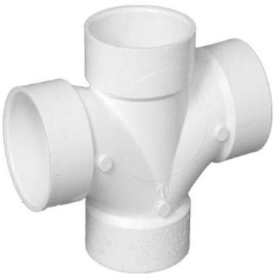 Charlotte Pipe 3 In. Double Sanitary DWV PVC Tee