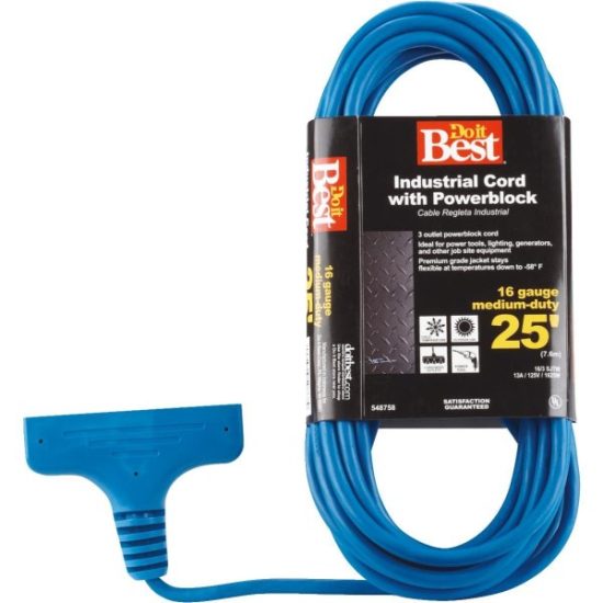 Do it Best 25 Ft. 16/3 Extension Cord with Power Block
