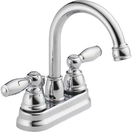 Peerless Claymore Chrome 2-Handle Lever 4 In. Centerset Bathroom Faucet with Pop-Up