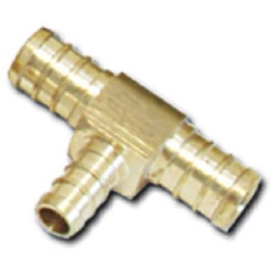 SharkBite 1/2 In. x 1/2 In. x 3/4 In. Barb Reducing Brass PEX Tee
