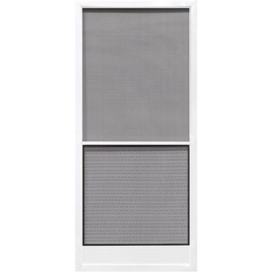 Precision Screen Capri 32 In. W x 80 In. H x 7/8 In. Thick White Steel Screen Door