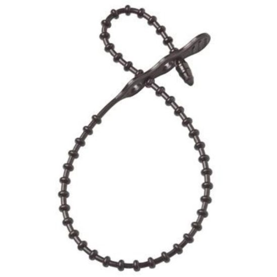 Gardner Bender Beadle Wrap 24 In. x 1/4 In. Black Flexible Plastic Cable Tie (5-Pack)