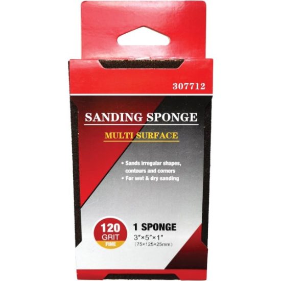 Jumbo All-Purpose 3 In. x 5 In. x 1 In. 120 Grit Fine Sanding Sponge