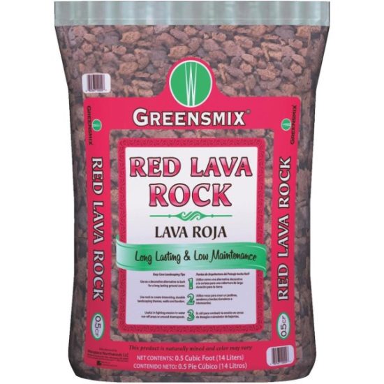 Greensmix 0.5 Cu. Ft. Red Volcanic Rock, 25 Lb.