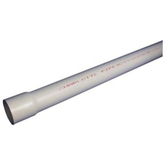 Charlotte Pipe 4 In. x 20 Ft. Cold Water Schedule 40 PVC Pressure Pipe, Belled End