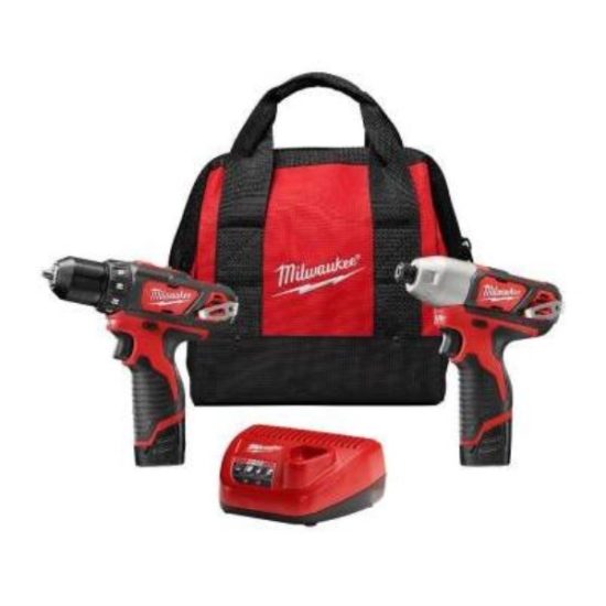 Milwaukee 2-Tool M12 12V Lithium-Ion Drill/Driver & Impact Driver Cordless Tool Combo Kit