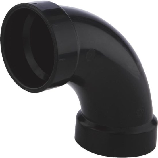 Charlotte Pipe 1-1/2 In. Hub x Hub 90 Deg. Long Sweep ABS Elbow (1/4 Bend)