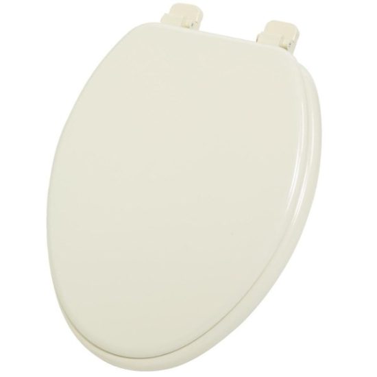 Home Impressions Elongated Closed Front Bone Wood Toilet Seat