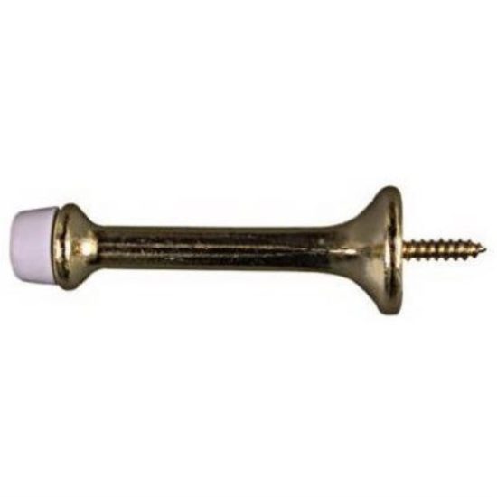 National Heavy Duty 3" Rigid Door Stop, Bright Brass