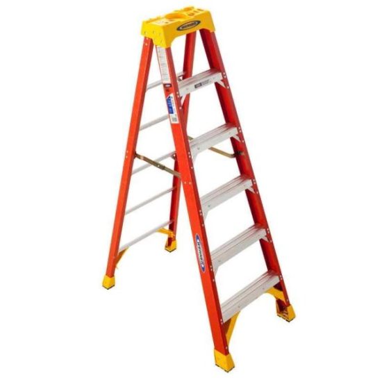 Werner 6 Ft. Fiberglass Step Ladder with 300 Lb. Load Capacity Type IA Ladder Rating