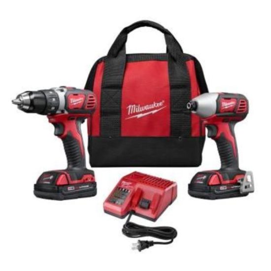 Milwaukee 2-Tool M18 Lithium-Ion Compact Drill/Driver & Impact Driver Cordless Tool Combo Kit