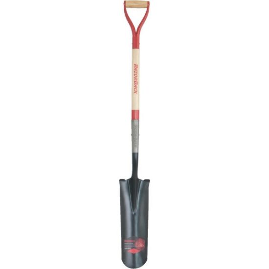 Razor-Back 30 In. Wood D-Handle Round Point Ditch Spade