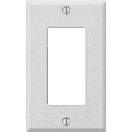 Amerelle PRO 1-Gang Stamped Steel Rocker Decorator Wall Plate, White Wrinkle