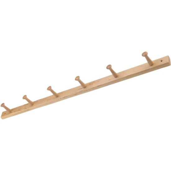 iDesign Natural Wood 6-Peg Rack