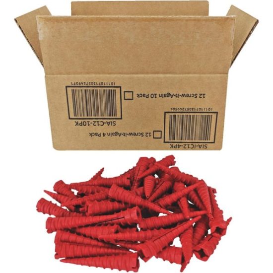 Screw-It-Again #2 to #16 Thread x 2 In. Red Plastic Wood Anchor (50 Ct.)