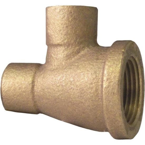 NIBCO 3/4 In. C x 1/2 In. F x 3/4 In. C Brass Low Lead Reducing Copper Tee
