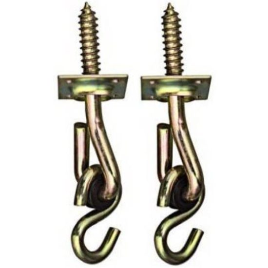 National Zinc Plated with WeatherGuard Steel Lag Screw Swing Hook Kit (2-Pack)