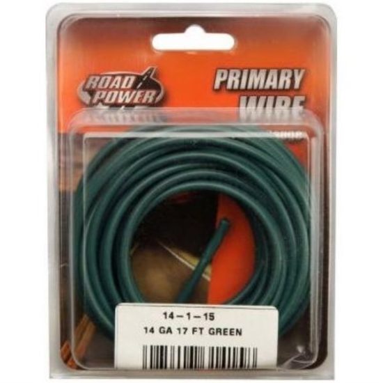 ROAD POWER 17 Ft. 14 Ga. PVC-Coated Primary Wire, Green