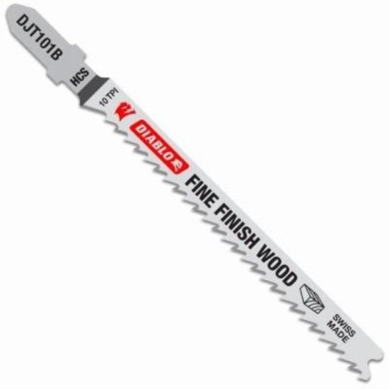 Diablo T-Shank 4 In. x 10 TPI High Carbon Steel Jig Saw Blade for Fine Finish Cuts in Wood (5-Pack)