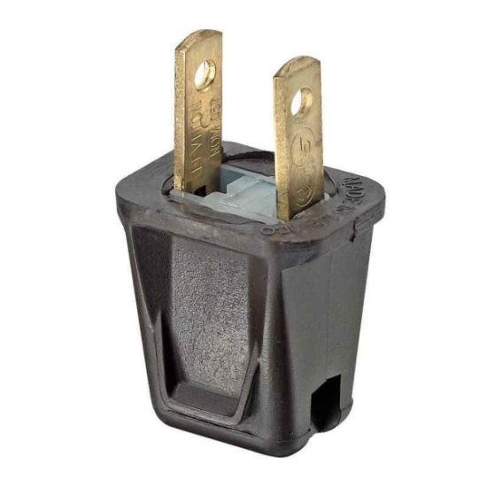 Leviton 10A 125V 2-Wire 2-Pole Non-Grounding Cord Plug, Brown