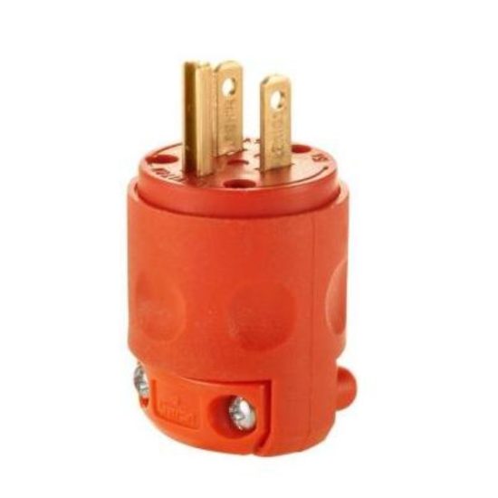 Leviton 15A 125V 3-Wire 2-Pole Residential Grade Cord Plug, Orange