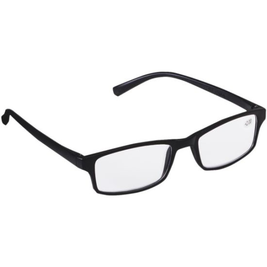 Regent 2.0 Diopter Rectangular Black Plastic Frame Reading Glasses