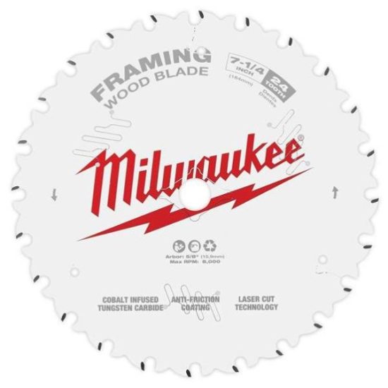Milwaukee 7-1/4 In. 24-Tooth Framing Circular Saw Blade, Bulk