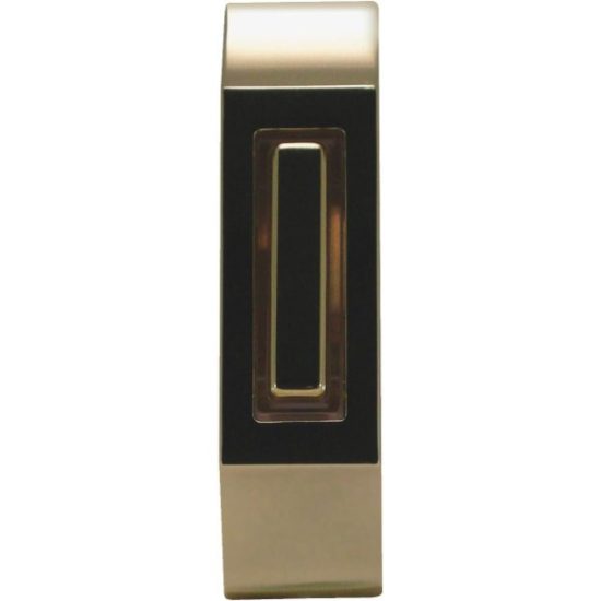 IQ America Wired Polished Brass & Brown Lighted Doorbell Button
