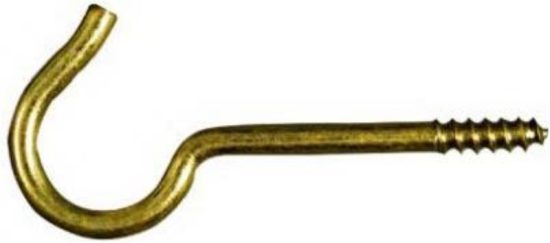 National #6 Solid Brass Ceiling Hook (2-Pack)