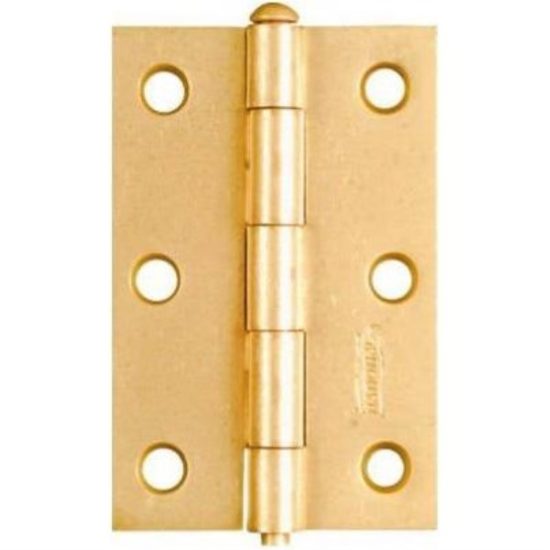 National 3 In. Brass Loose-Pin Narrow Hinge (2-Pack)