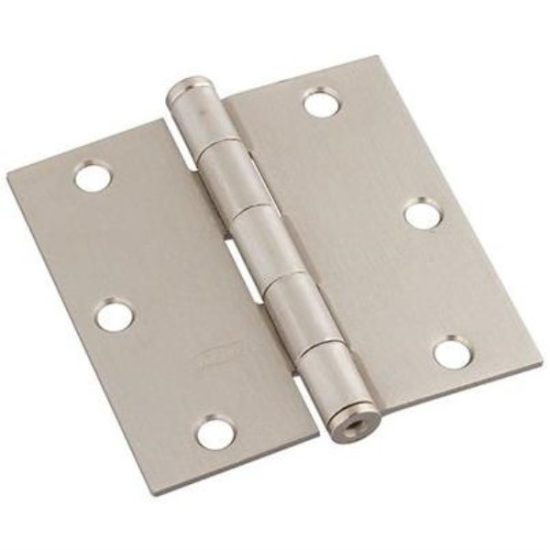 National 3-1/2 In. Square Satin Nickel Door Hinge