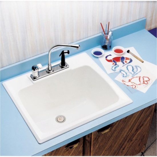 Mustee Drop-In 17 Gallon 22 In. x 25 In. Countertop Sink Tub