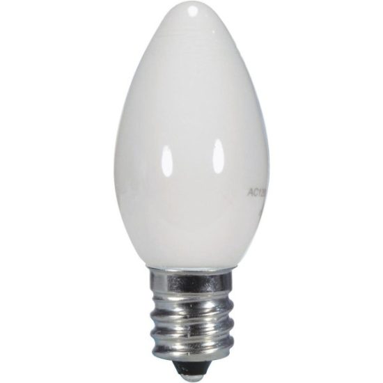 Satco 5W Equivalent Soft White Frosted C7 Candelabra Base LED Decorative Light Bulb