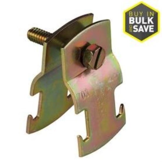 Superstrut 3/4 In. Gold Galvanized Electroplated Zinc Universal Pipe Clamp
