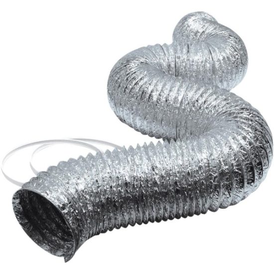 Lambro Lamaflex 4 In. x 5 Ft. Aluminum/Polyester FlexibleDryer Duct with Nylon Clamps