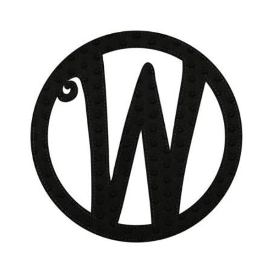 10" Patch-On Black Embossed Felt Monogram Letter W