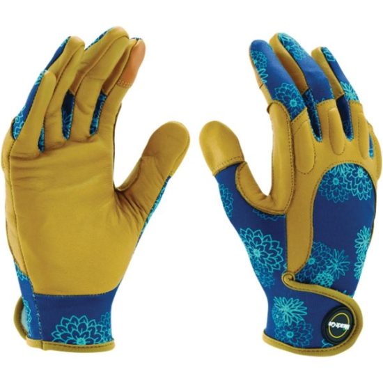 Miracle-Gro Women's Medium/Large Leather Floral High Dexterity Garden Glove