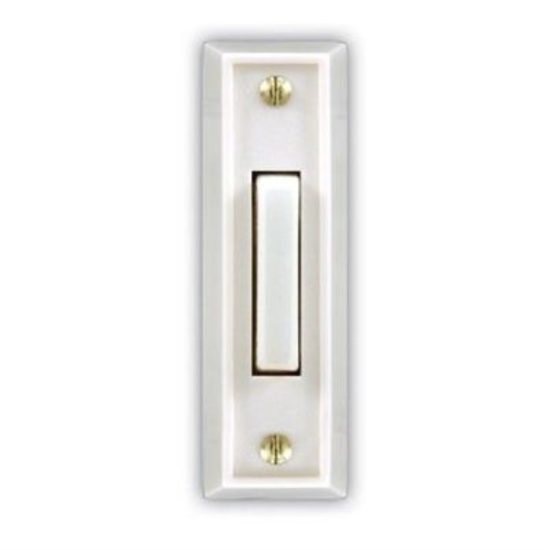 Heath Zenith Wired White Plastic LED Lighted Doorbell Push-Button